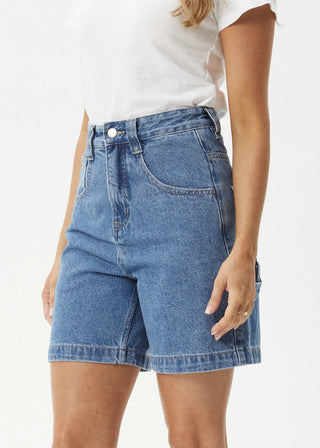 Emilie Workwear Shorts - Worn Blue - Denim Shorts - Afends - The Soho Movement