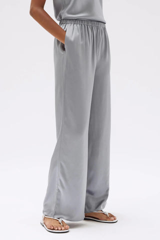 Ena Silk Pants - Silver - Pants - Assembly Label - The Soho Movement