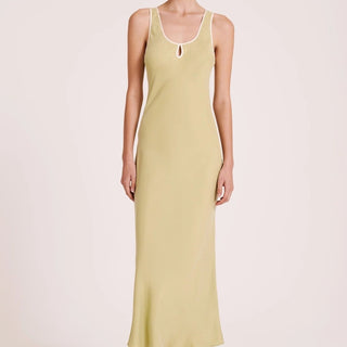 Enni Cupro Slip Dress - Lime - Nude Lucy - The Soho Movement
