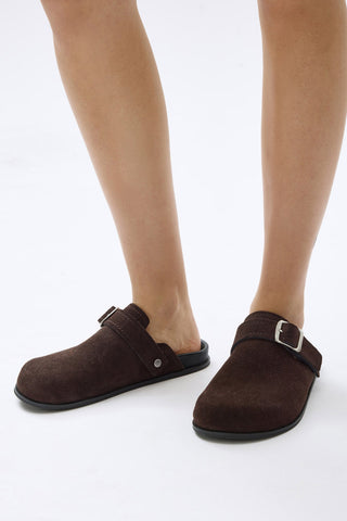Farrow Suede Buckle Slide - Umber - Shoes - Assembly Label - The Soho Movement
