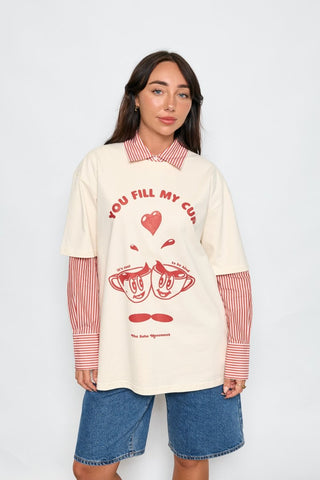 Fill My Cup Tee - Vintage Cream - Tees - The Soho Movement - The Soho Movement