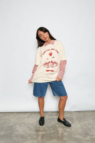 Fill My Cup Tee - Vintage Cream - Tees - The Soho Movement - The Soho Movement