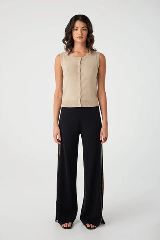 Finley Button Up Vest - Taupe - Tops - Arcaa Movement - The Soho Movement