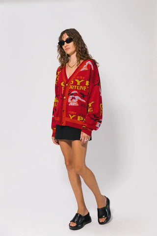 Fortune Teller Cardigan - Red - Cardigan - Something Very Special - The Soho Movement