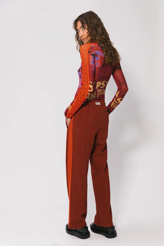 Fortune Teller Mesh Long Sleeve Top - Red - Long sleeve tops - Something Very Special - The Soho Movement