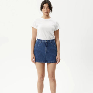 Georgia Hemp Denim Skirt - Authentic Blue - Denim skirt - Afends - The Soho Movement
