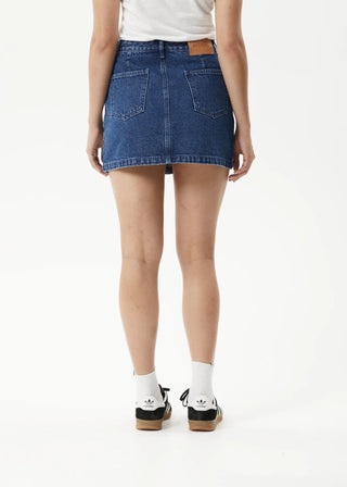 Georgia Hemp Denim Skirt - Authentic Blue - Denim skirt - Afends - The Soho Movement