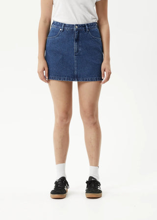 Georgia Hemp Denim Skirt - Authentic Blue - Denim skirt - Afends - The Soho Movement