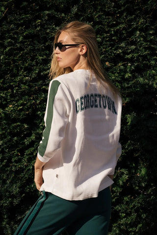 GT Long Sleeve Waffle Top - White - Long sleeve tops - Araminta James - The Soho Movement