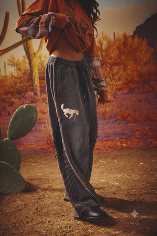 Happy Chap Wide Leg Sweat Pants - Black