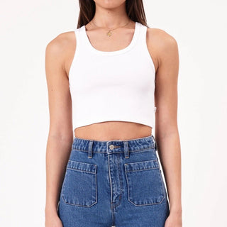 Heavy Rib Crop - Vintage White - Singlet - Rollas - The Soho Movement