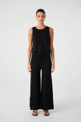 Hugo Linen Knit Tank - Black - Tanks - Arcaa Movement - The Soho Movement
