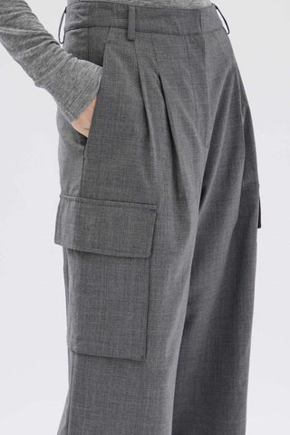 Isara Wool Cargo Pant - Charcoal Melange - Knitted pants - Assembly Label - The Soho Movement