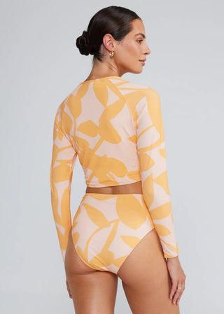 Islander Long Sleeve Crop Top - Peach - Poolside Paradiso - The Soho Movement