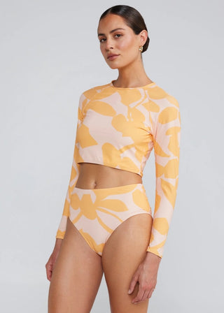 Islander Long Sleeve Crop Top - Peach - Poolside Paradiso - The Soho Movement