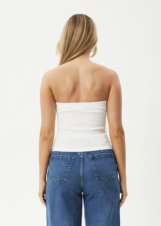 Jamie Rib Tube Top - White - Tops - Afends - The Soho Movement