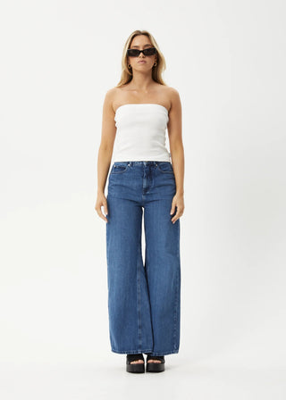 Jamie Rib Tube Top - White - Tops - Afends - The Soho Movement