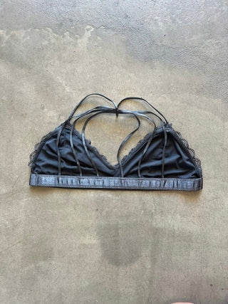 Lace Halter Bralette - Steel - The Soho Movement - The Soho Movement