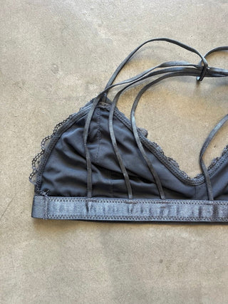 Lace Halter Bralette - Steel - The Soho Movement - The Soho Movement