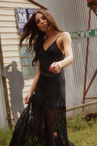 Lace Maxi Dress - Black - Dresses - Sabbi - The Soho Movement