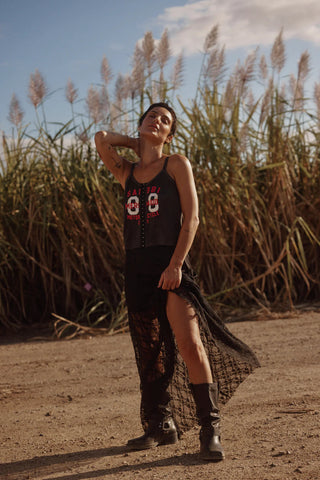 Lace Maxi Skirt - Black - Skirts - Sabbi - The Soho Movement