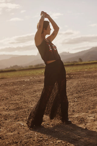 Lace Maxi Skirt - Black - Skirts - Sabbi - The Soho Movement