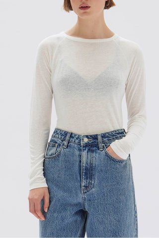 Lacy Long Sleeve Tee - Antique White - Assembly Label - The Soho Movement