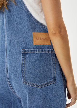 Lil Louis Hemp Short Overalls - Worn Blue - Afends - The Soho Movement