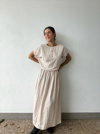 Linen Tie Front Top - Natural - The Soho Movement - The Soho Movement