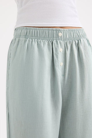 Lounge Linen Crop Pant - Seafoam - Nude Lucy - The Soho Movement