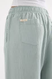 Lounge Linen Crop Pant - Seafoam - Nude Lucy - The Soho Movement