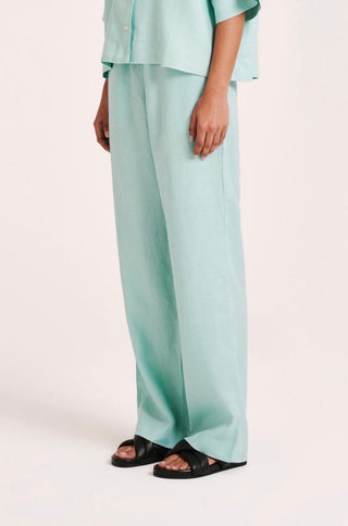 Lounge Linen Pant - Aqua - Nude Lucy - The Soho Movement