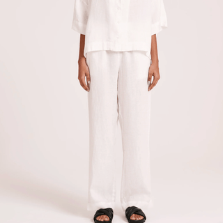 Lounge Linen Pant - White - Nude Lucy - The Soho Movement