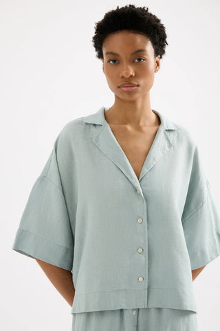 Lounge Linen Shirt - Seafoam - Shirts & Tops - Nude Lucy - The Soho Movement
