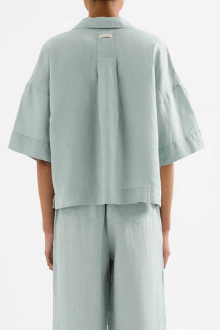Lounge Linen Shirt - Seafoam - Shirts & Tops - Nude Lucy - The Soho Movement