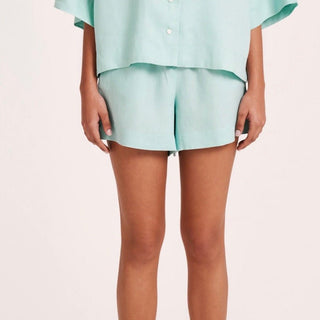 Lounge Linen Short - Aqua - Nude Lucy - The Soho Movement