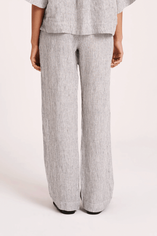 Lounge Stripe Linen Pant - Pinstripe - Nude Lucy - The Soho Movement