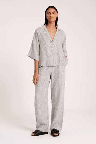 Lounge Stripe Linen Pant - Pinstripe - Nude Lucy - The Soho Movement