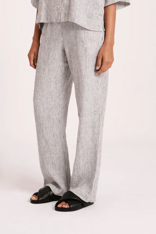 Lounge Stripe Linen Pant - Pinstripe - Nude Lucy - The Soho Movement