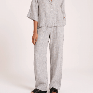 Lounge Stripe Linen Pant - Pinstripe - Nude Lucy - The Soho Movement