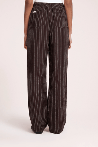 Lounge Stripe Linen Pant - Raisin Stripe - Pants - Nude Lucy - The Soho Movement