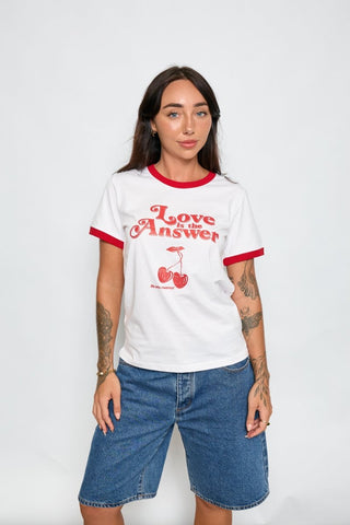 Love Is The Answer Tee - White/Red - The Soho Movement - The Soho Movement
