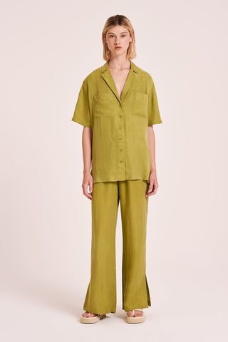 Lucia Cupro Shirt - Pickle - Shirts & Tops - Nude Lucy - The Soho Movement