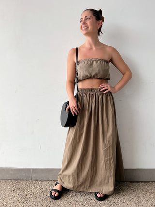 Lunar Linen Skirt - Ash - The Soho Movement - The Soho Movement