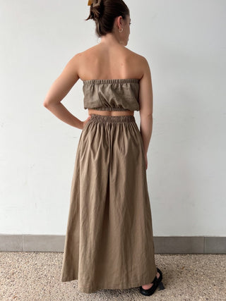 Lunar Linen Skirt - Ash - The Soho Movement - The Soho Movement