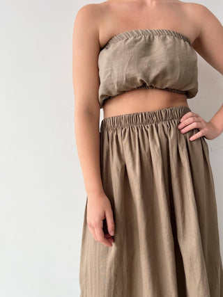 Lunar Linen Skirt - Ash - The Soho Movement - The Soho Movement