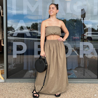Lunar Linen Skirt - Ash - The Soho Movement - The Soho Movement