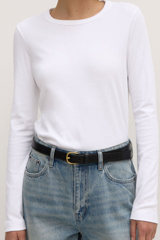 Lyla Long Sleeve Tee - White - Long sleeve tops - Assembly Label - The Soho Movement