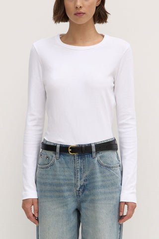 Lyla Long Sleeve Tee - White - Long sleeve tops - Assembly Label - The Soho Movement