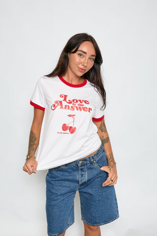 Love Is The Answer Tee - White/Red